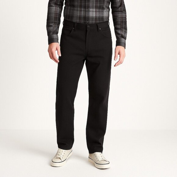 NEW Wrangler Authentics Jeans Black Straight Fit Denim Pants ZM200BK Size 34x32 - Picture 1 of 11